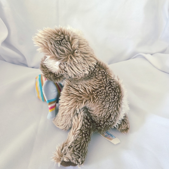 Animal Alley Terrier Dog Plush Stuffed Toy Striped Sock In Mouth 8 Inch 2000 - Picture 4 of 10